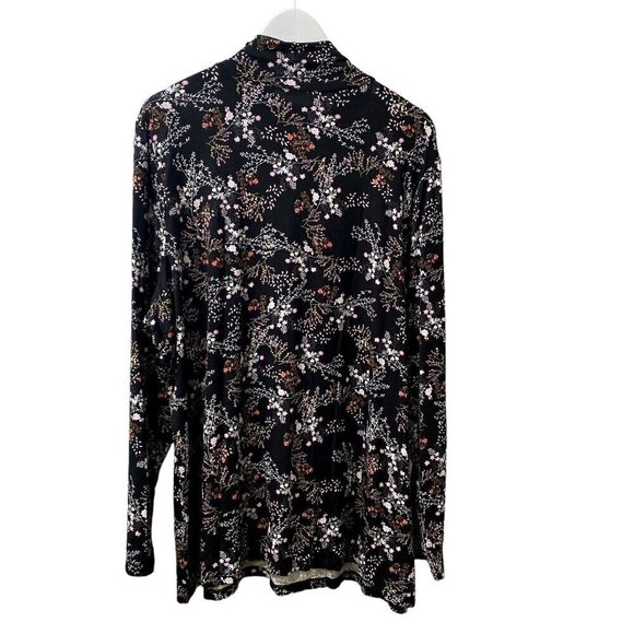 BROOK SHIELDS Womens Turtleneck Plus Size 2X Black Floral Long Sleeve NWT - Picture 5 of 10